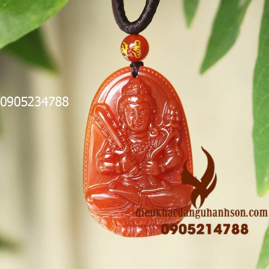 Phật bản mệnh Hư không tạng mã não đỏ thiên nhiên (Mã sản phẩm: HKT21)