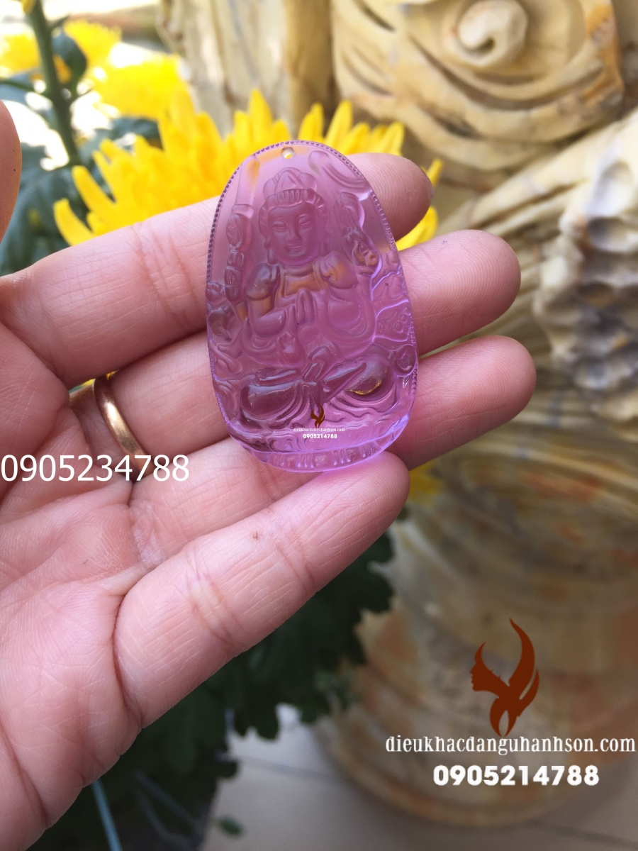 Phật Thiên Thủ Thiên Nhãn đá amethyst  thạch anh tím PBM23