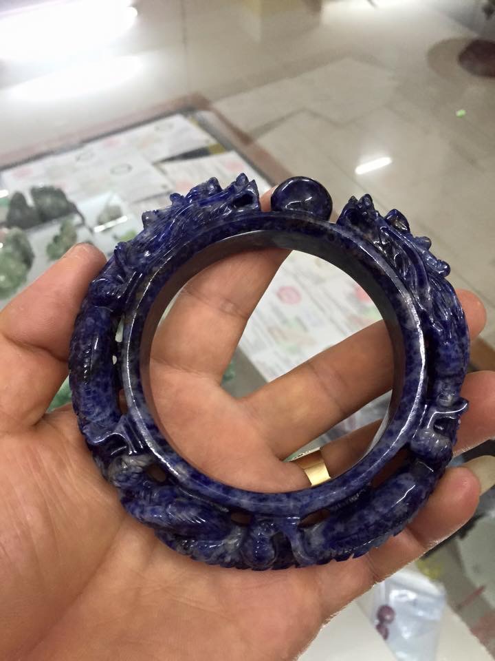 Vòng tay bản liền đá Lapis Lazuli thiên nhiên VTBL020