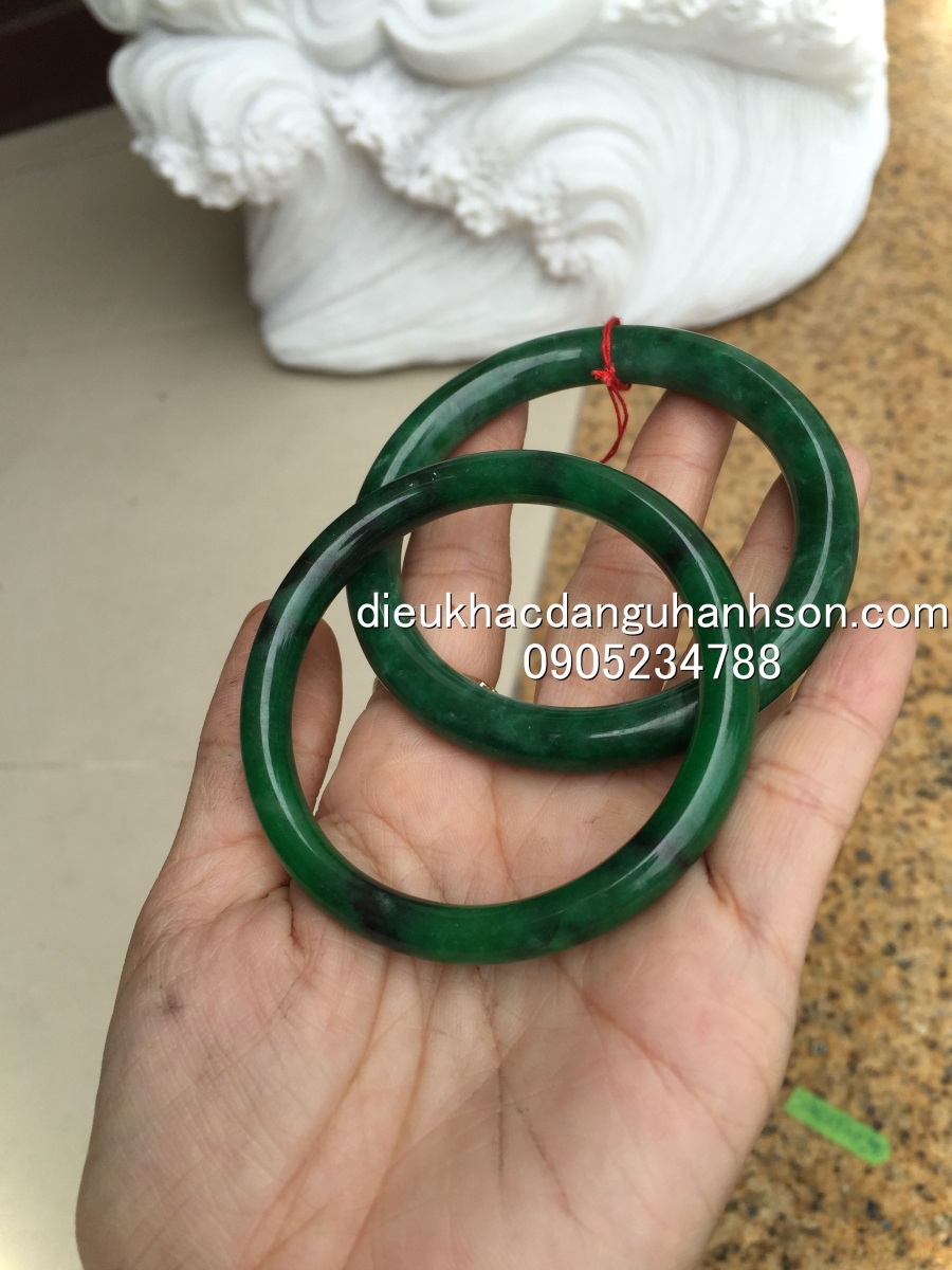 Vòng tay bản liên ngọc cẩm thạch thiên nhiên VTBL35